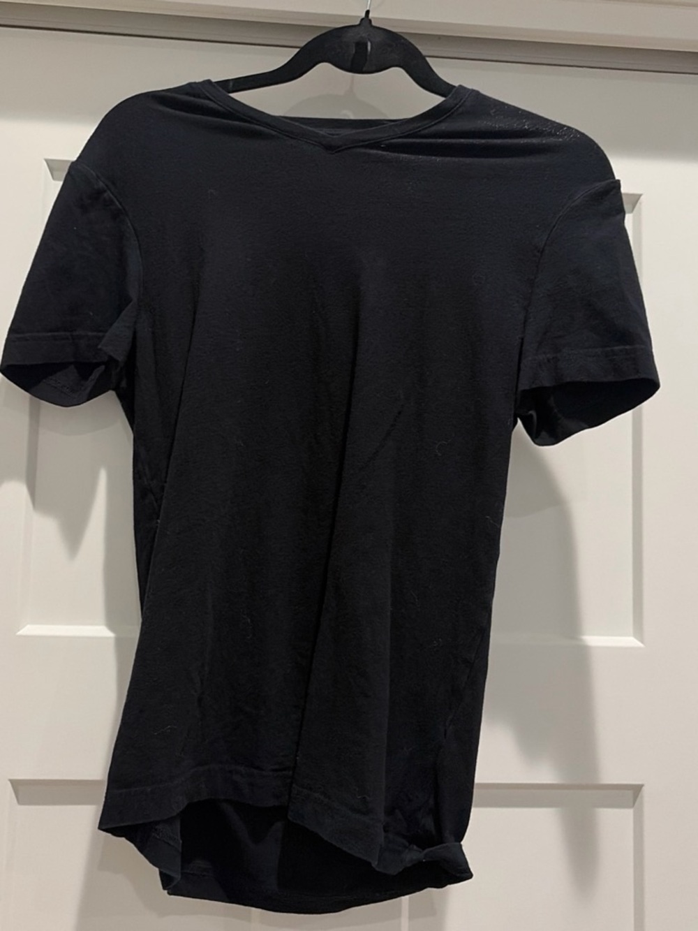 Women's Black V-Neck Short Sleeve Tee